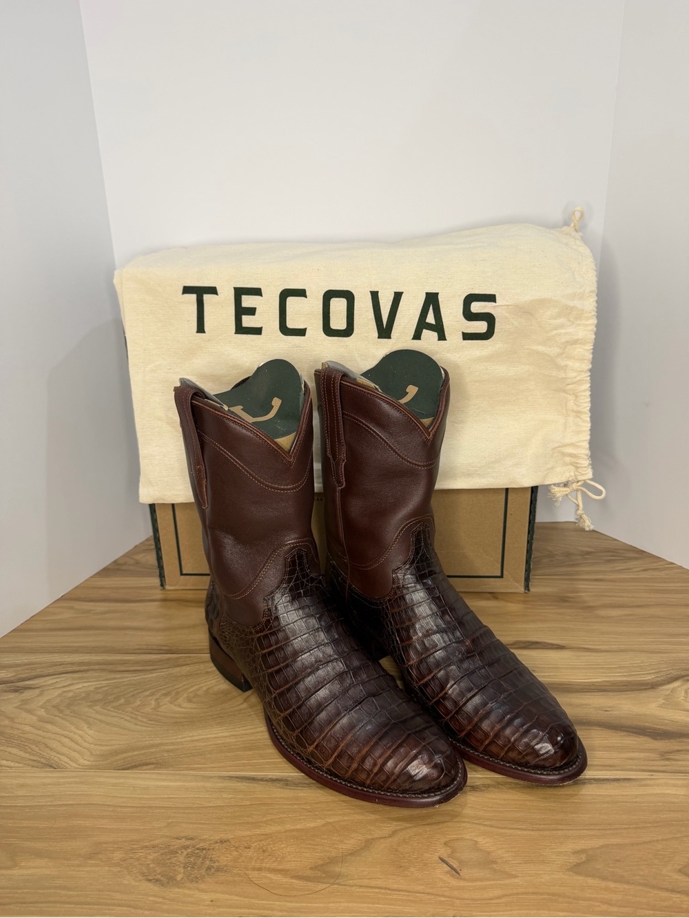 Tecovas “The Cole” Mahogany Caiman Western Boots